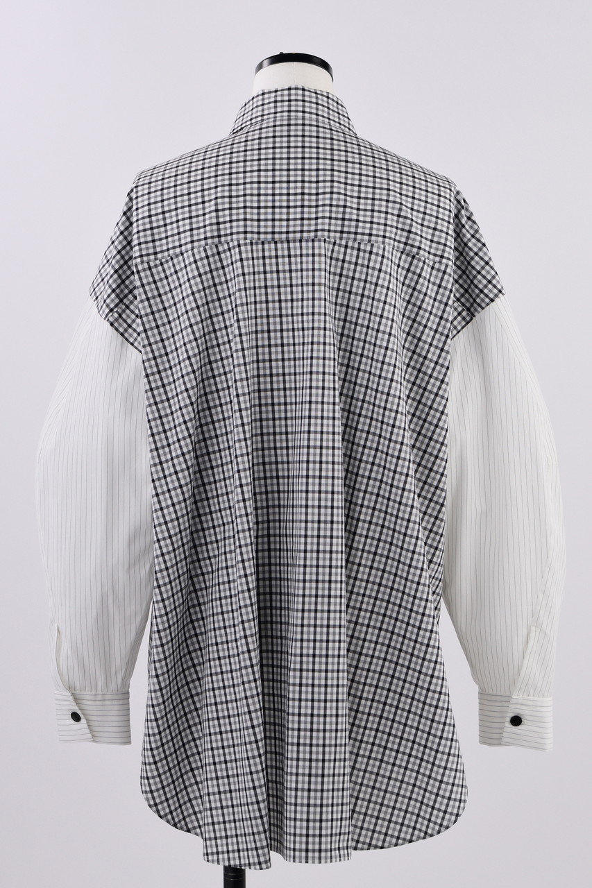 nagonstans ナゴンスタンス ボーダー　パネルスリーブTシャツ nagonstans】 Mix Border T-Shirt color : Sky price:¥20,000＋tax