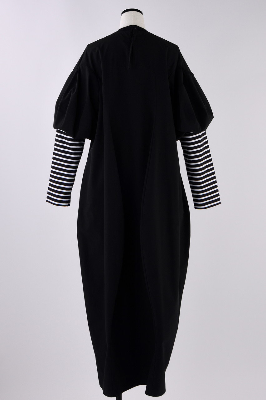 nagonstans(ナゴンスタンス)｜SOLOTEXストレッチタフタ Border Sleeve DRS/ドレス・ワンピース/Black  の通販｜ELLESHOP・(エル・ショップ)