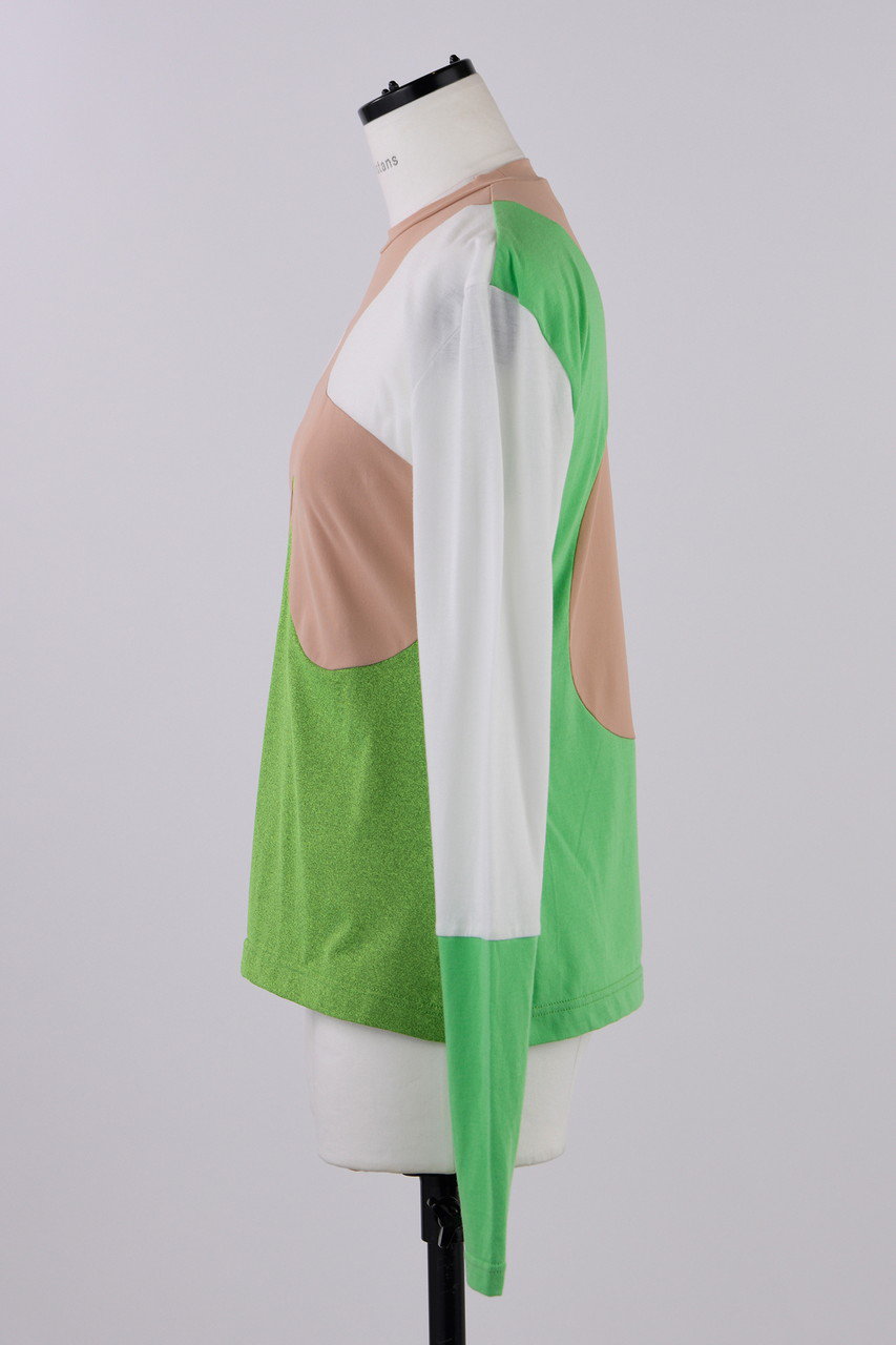 nagonstans ナゴンスタンス Bicolor 天竺 カットワーク シャツ nagonstans(ナゴンスタンス)｜Bicolor天竺 カットワークロンT/Tシャツ