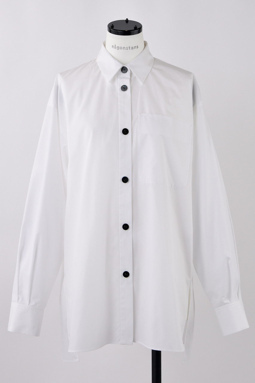 nagonstans T/Cブロード バイカラーフレアSH/シャツ (Salt, M) ナゴンスタンス ELLE SHOP nagonstans T/Cブロード バイカラーフレアSH/シャツ (Salt, M) ナゴンスタンス ELLE SHOP