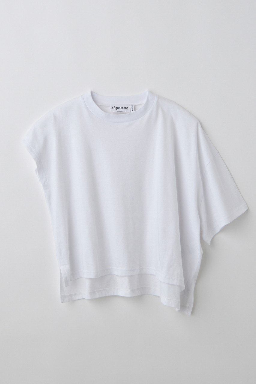 nagonstans ハイゲージソフト天竺 アンバランスT/SH Tシャツ (Salt, M) ナゴンスタンス ELLE SHOP nagonstans ハイゲージソフト天竺 アンバランスT/SH Tシャツ (Salt, M) ナゴンスタンス ELLE SHOP