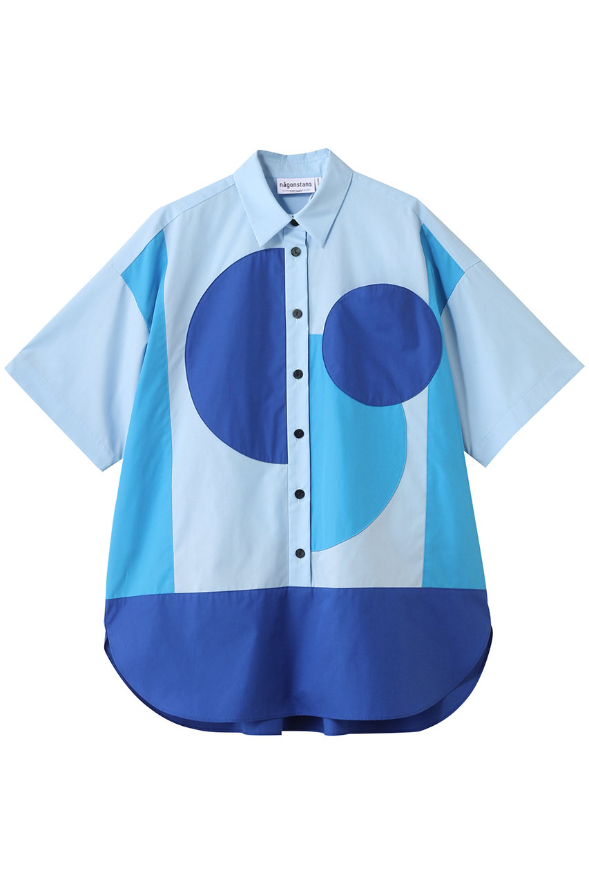 nagonstans T/Cブロード ドットモチーフSH/シャツ (Sky, M) ナゴンスタンス ELLE SHOP nagonstans T/Cブロード ドットモチーフSH/シャツ (Sky, M) ナゴンスタンス ELLE SHOP