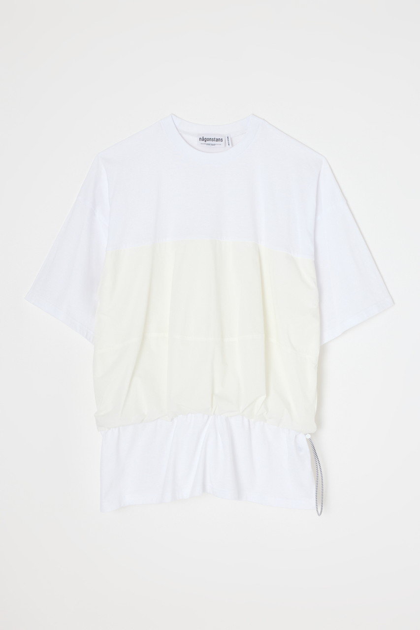 nagonstans woven combinatin t-shirt/Tシャツ (Salt, M) ナゴンスタンス ELLE SHOP nagonstans woven combinatin t-shirt/Tシャツ (Salt, M) ナゴンスタンス ELLE SHOP