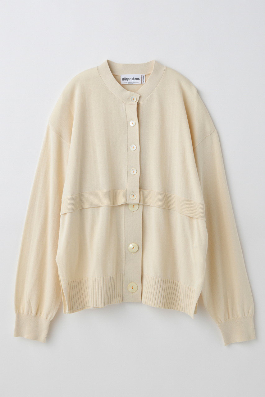 nagonstans crew neck cardigan/カーディガン (Mushroom, M) ナゴンスタンス ELLE SHOP nagonstans crew neck cardigan/カーディガン (Mushroom, M) ナゴンスタンス ELLE SHOP