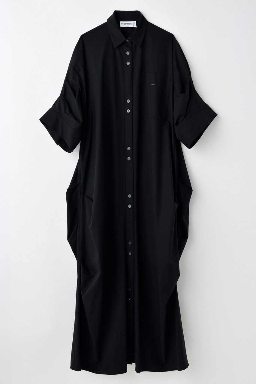 nagonstans tuck drape shirt dress/ドレス (Black, M) ナゴンスタンス ELLE SHOP nagonstans tuck drape shirt dress/ドレス (Black, M) ナゴンスタンス ELLE SHOP