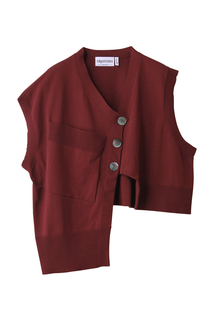 nagonstans asymmetry short vest/ベスト (Beets, M) ナゴンスタンス ELLE SHOP nagonstans asymmetry short vest/ベスト (Beets, M) ナゴンスタンス ELLE SHOP
