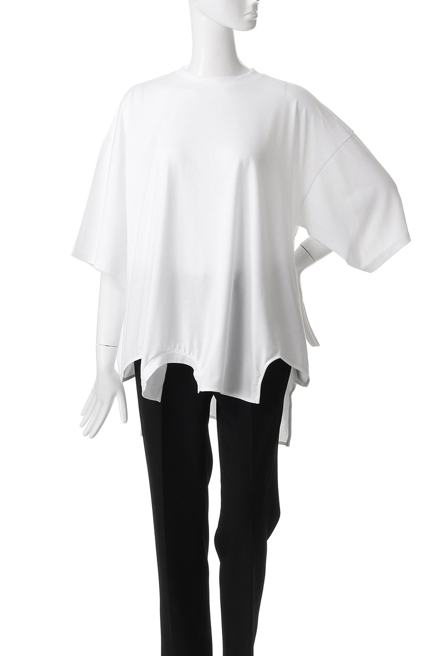 ナゴンスタンス　cut out t-shirt ライトイエロー border t－shirt（470IA180－0071