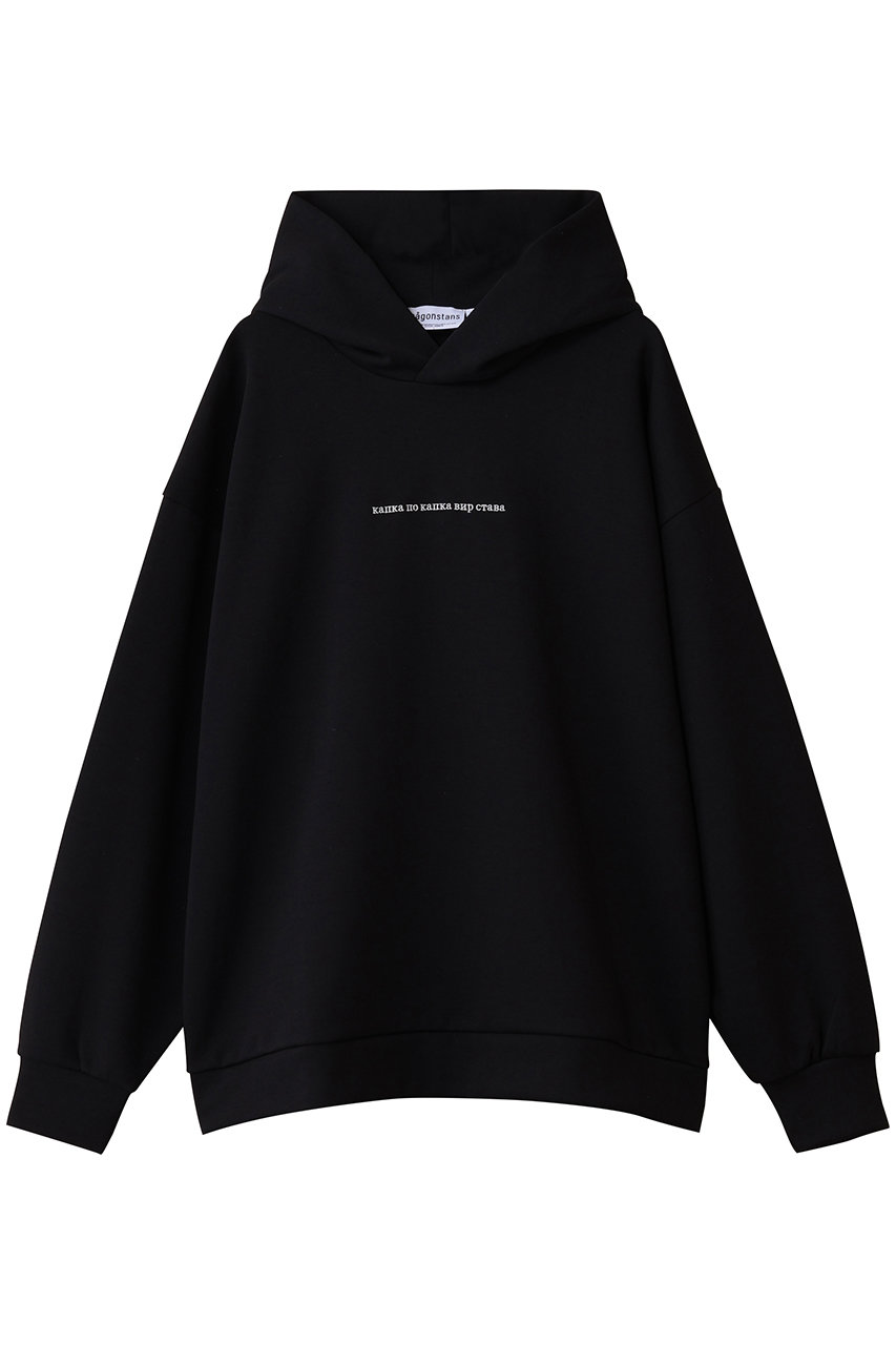 ナゴスタンス　パーカー nagonstans(ナゴンスタンス)｜embroidery hoodie/フーディ/Black