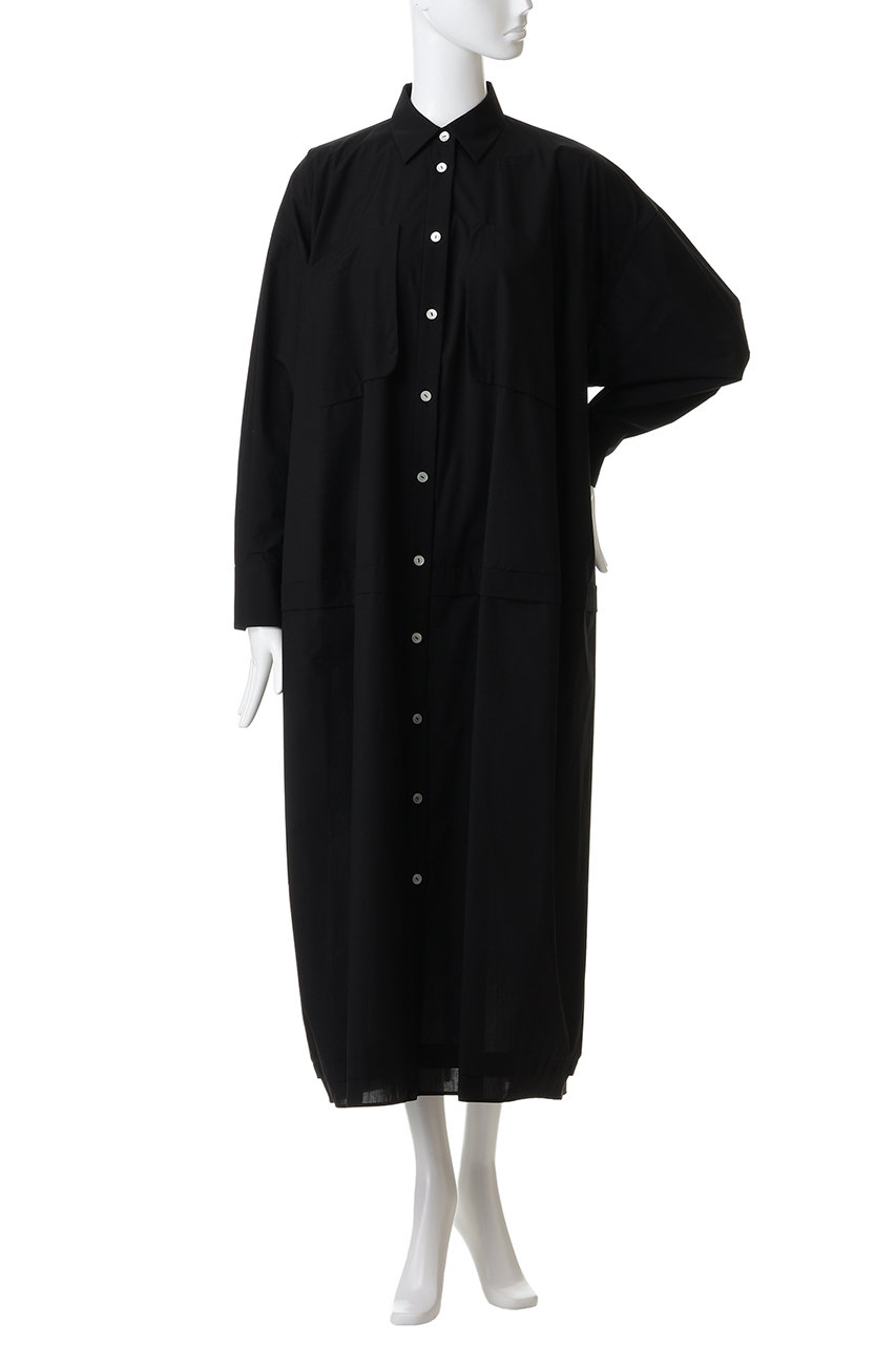 【nagonstans】コクーンドレス nagonstans(ナゴンスタンス)｜cocoon shirt dress ドレス/Black