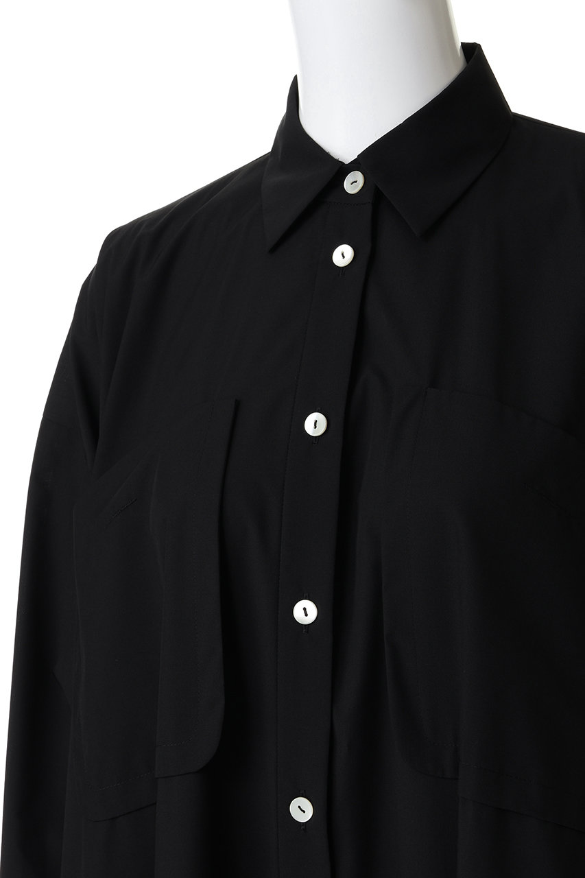 nagonstans(ナゴンスタンス)｜cocoon shirt dress ドレス/Black