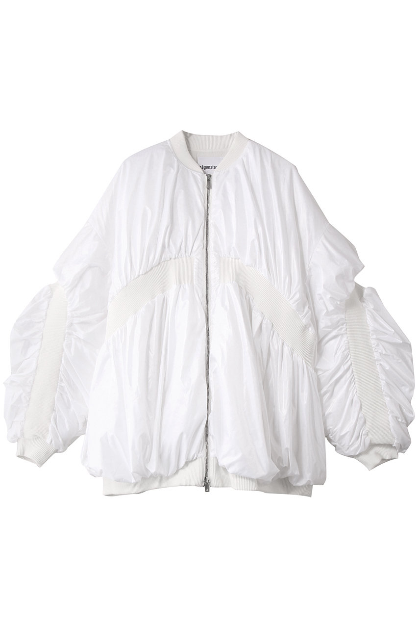 nagonstans rib drape stadium jumper スタジアムジャンパー (Salt, S) ナゴンスタンス ELLE SHOP nagonstans rib drape stadium jumper スタジアムジャンパー (Salt, S) ナゴンスタンス ELLE SHOP