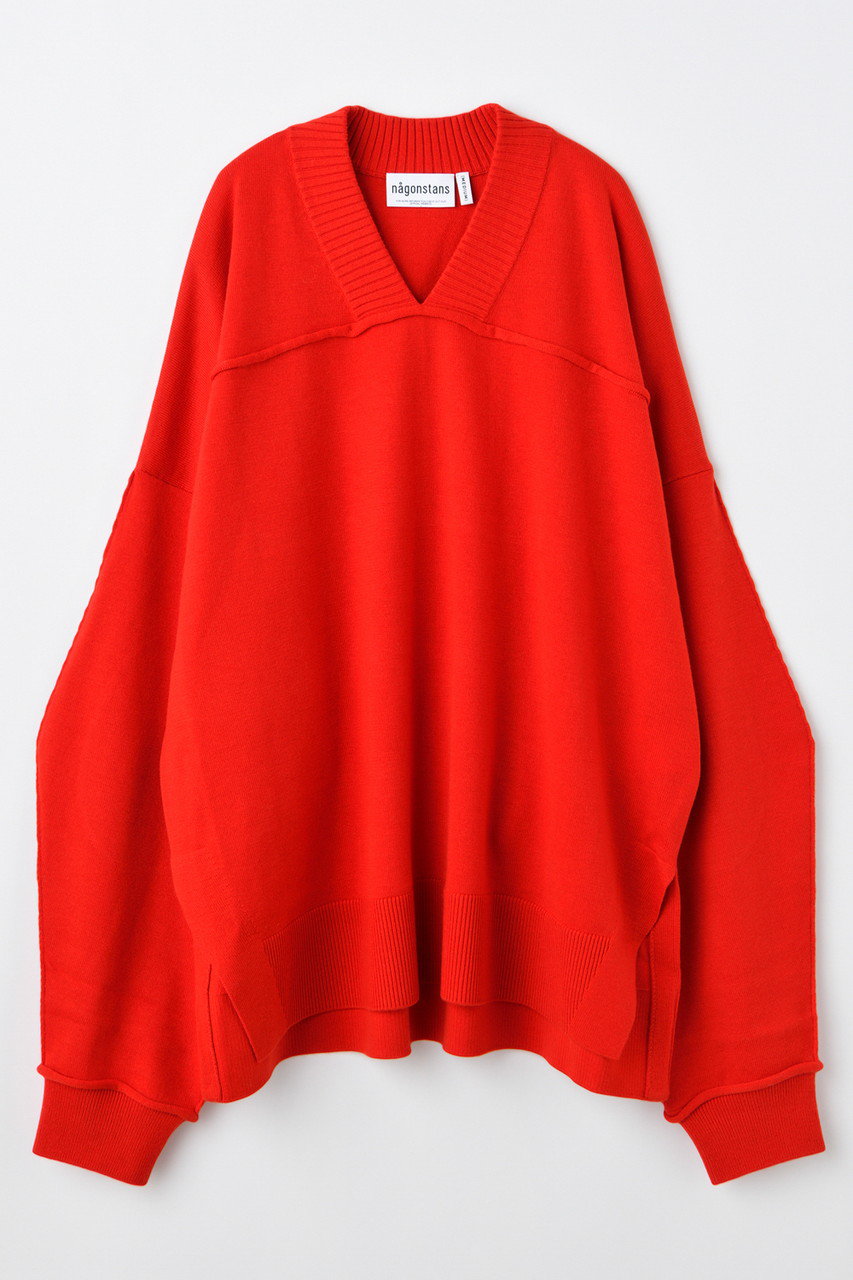 nagonstans v-neck pullover プルオーバー (Chili, M) ナゴンスタンス ELLE SHOP nagonstans v-neck pullover プルオーバー (Chili, M) ナゴンスタンス ELLE SHOP