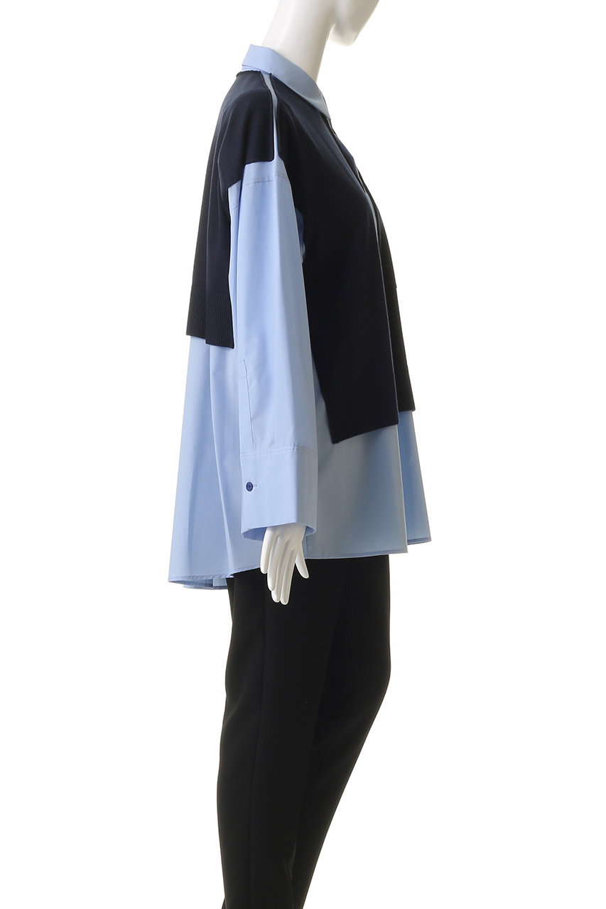 nagonstans(ナゴンスタンス)｜knit combination shirt/シャツ/Black の