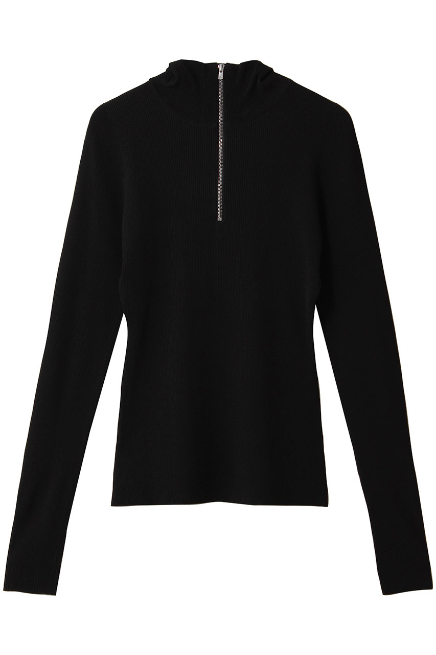 ナゴンスタンス/nagonstansのhigh-neck hooded rib pullover(Black/470IA170-1431)