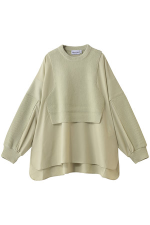 ナゴンスタンス/nagonstansのmix knit applique pullover(110300/110301)