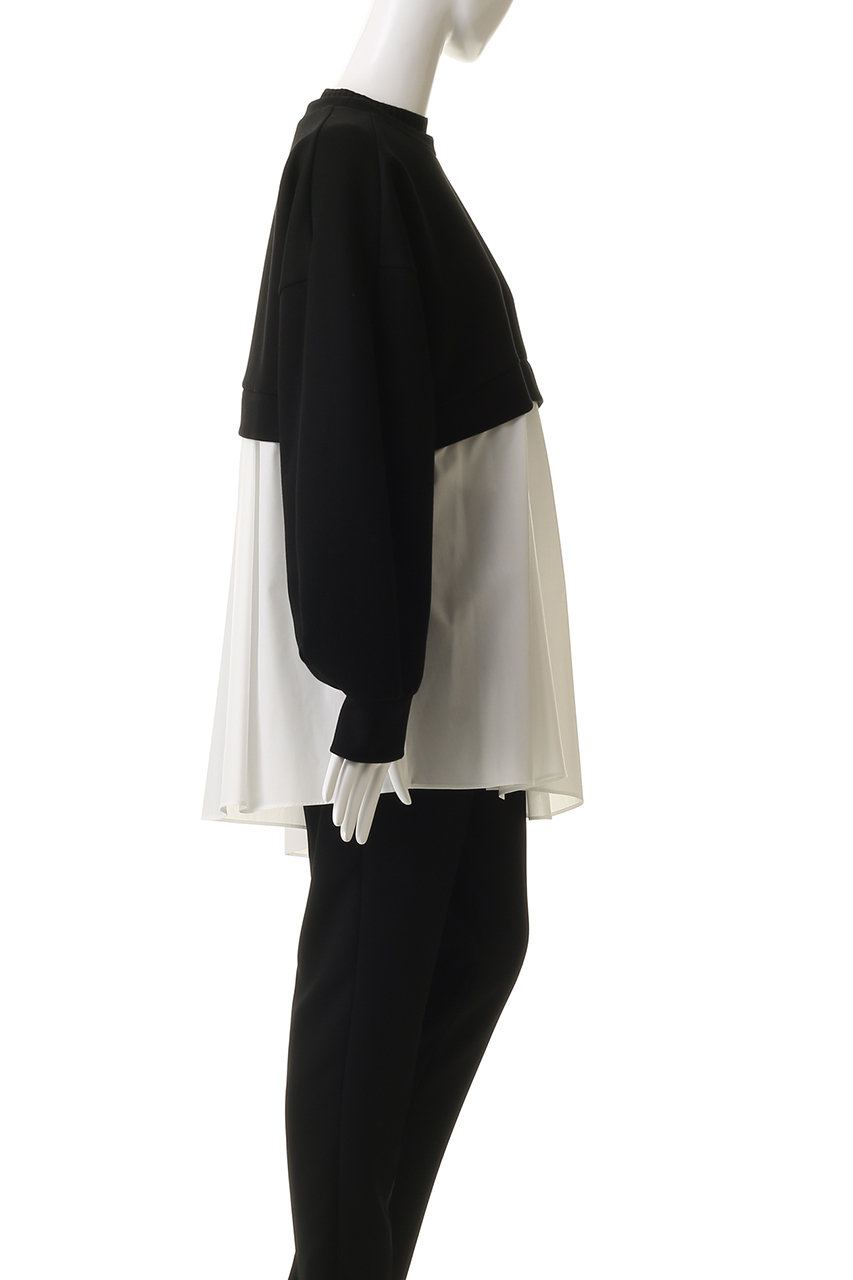 nagonstans(ナゴンスタンス)｜shirt layered round pullover/Black の