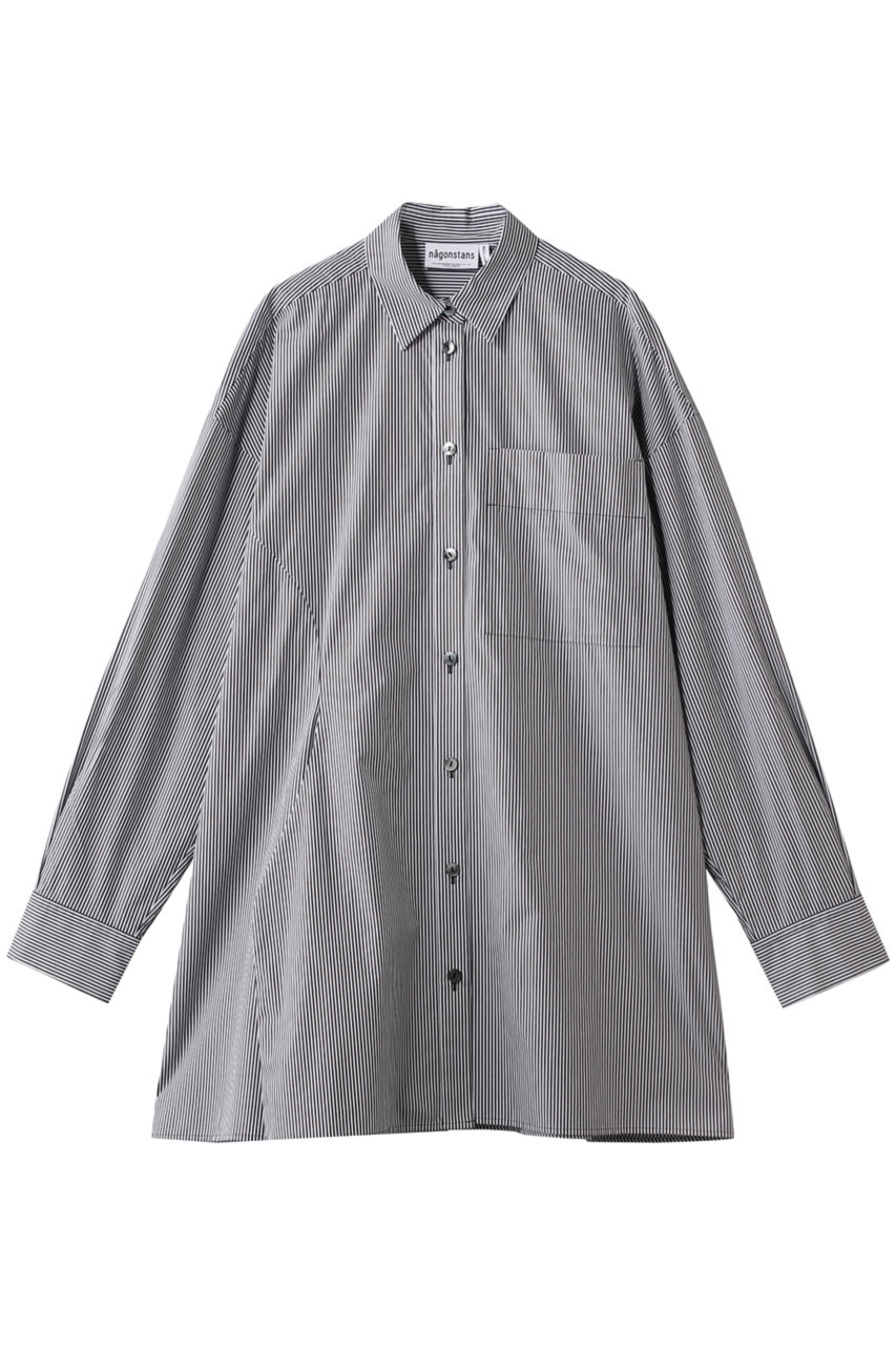 ナゴンスタンス/nagonstansのover flare shirt(Black/470JS830-0191)