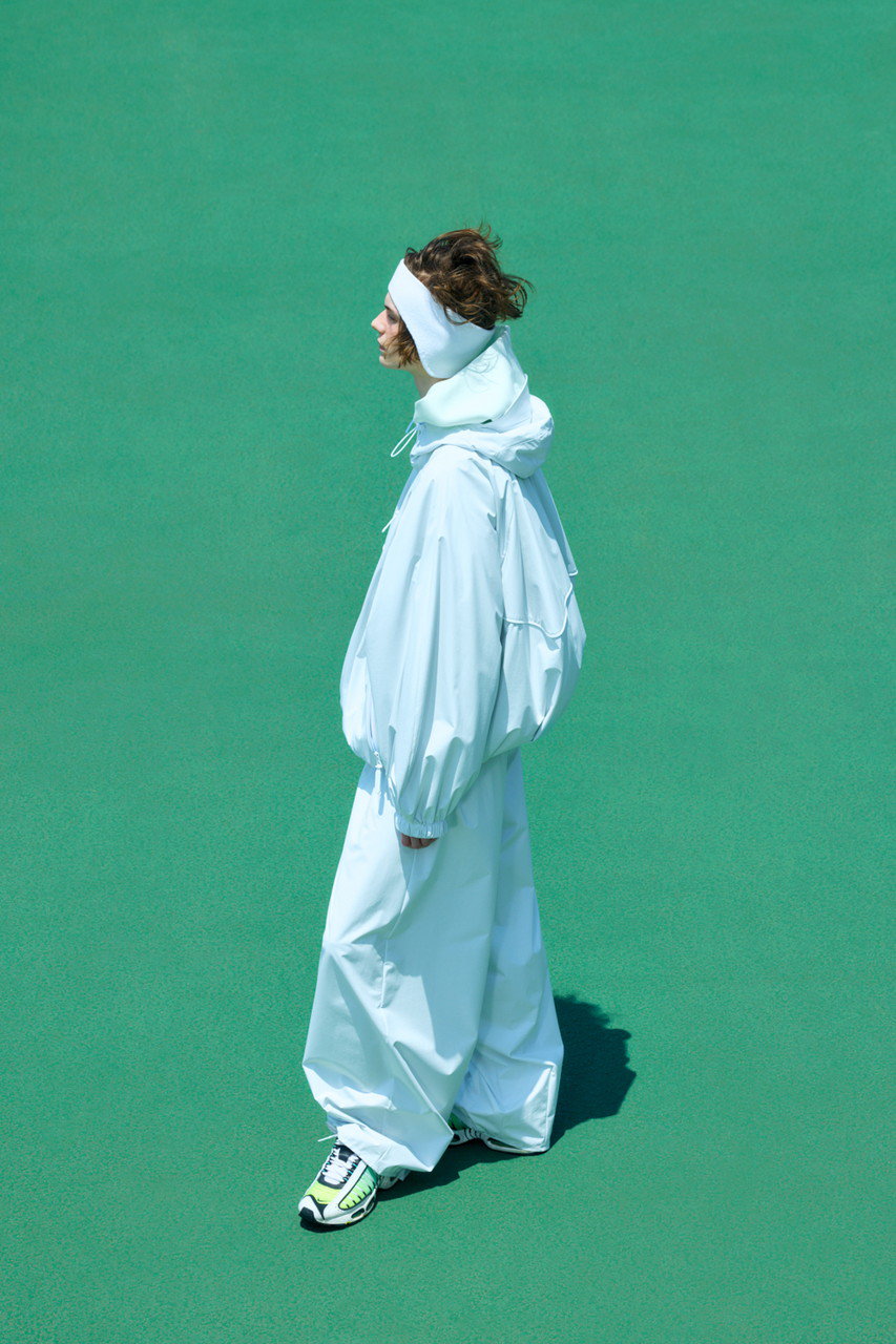 nagonstans Water Repellentツイル パラシュート PT nagonstans(ナゴンスタンス)｜wide cocoon parachute pants/Salt の