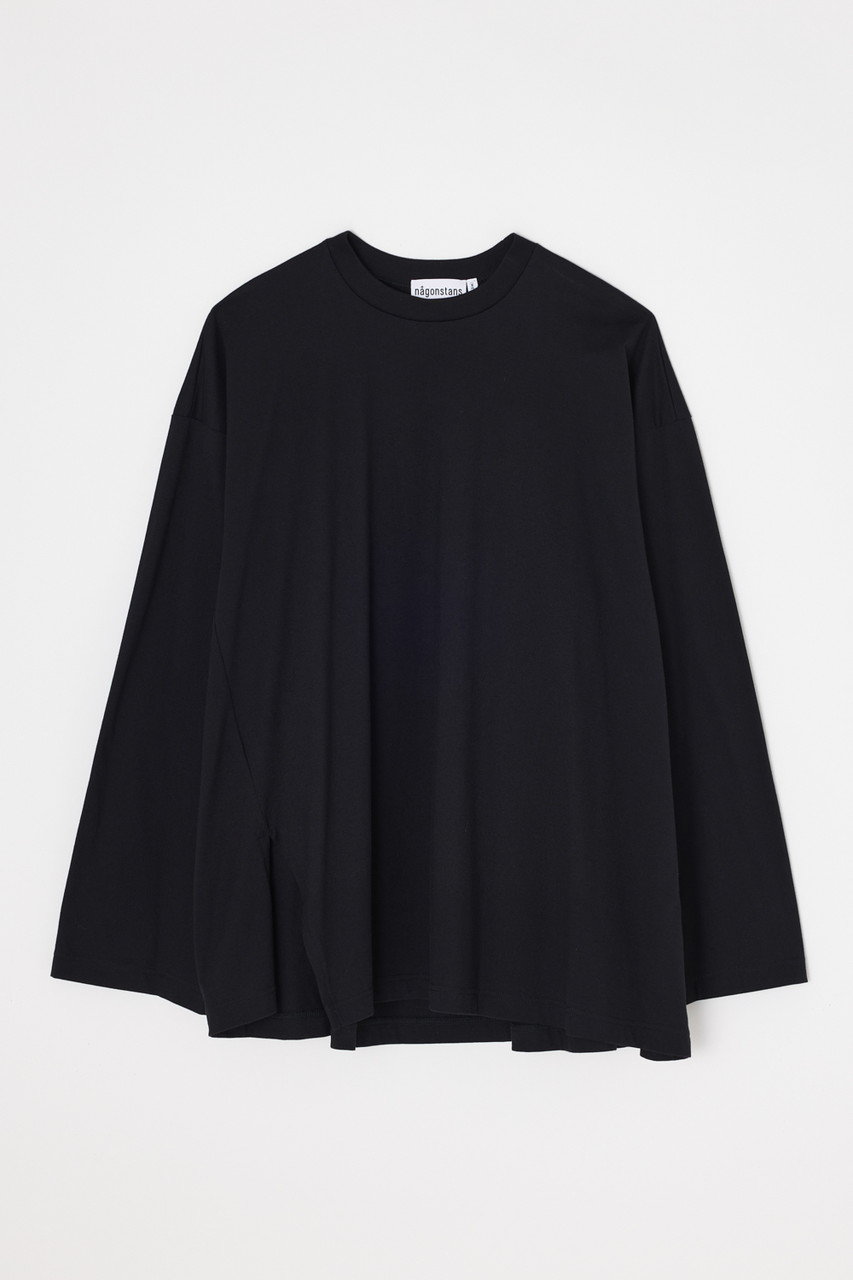 ナゴンスタンス/nagonstansのslit flare long-sleeves t-shirt(Black/470JS880-0321)