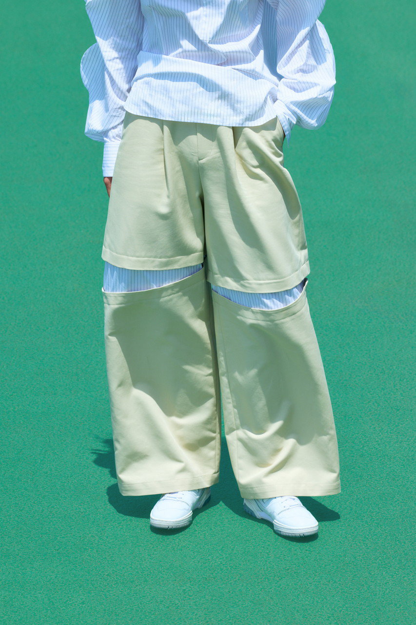 ナゴンスタンス ｓｌｉｔ　ｐａｎｔｓ nagonstans(ナゴンスタンス)｜slit trousers/Sand の通販｜ELLESHOP