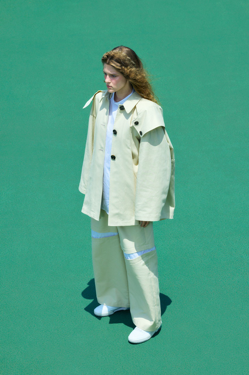 ナゴンスタンス ｓｌｉｔ　ｐａｎｔｓ nagonstans(ナゴンスタンス)｜slit trousers/Sand の通販｜ELLESHOP