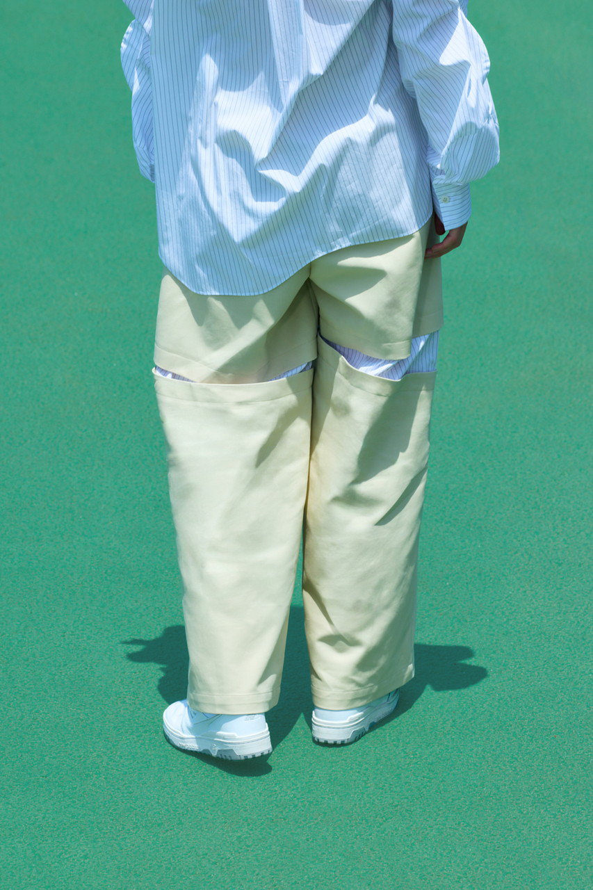 nagonstans(ナゴンスタンス)｜slit trousers/Sand の通販｜ELLESHOP
