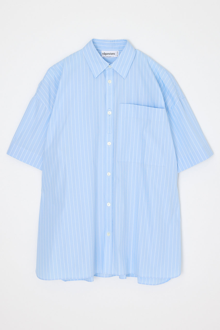ナゴンスタンス/nagonstansのharf-sleeves men’s like shirt(Water/470JS130-1911)
