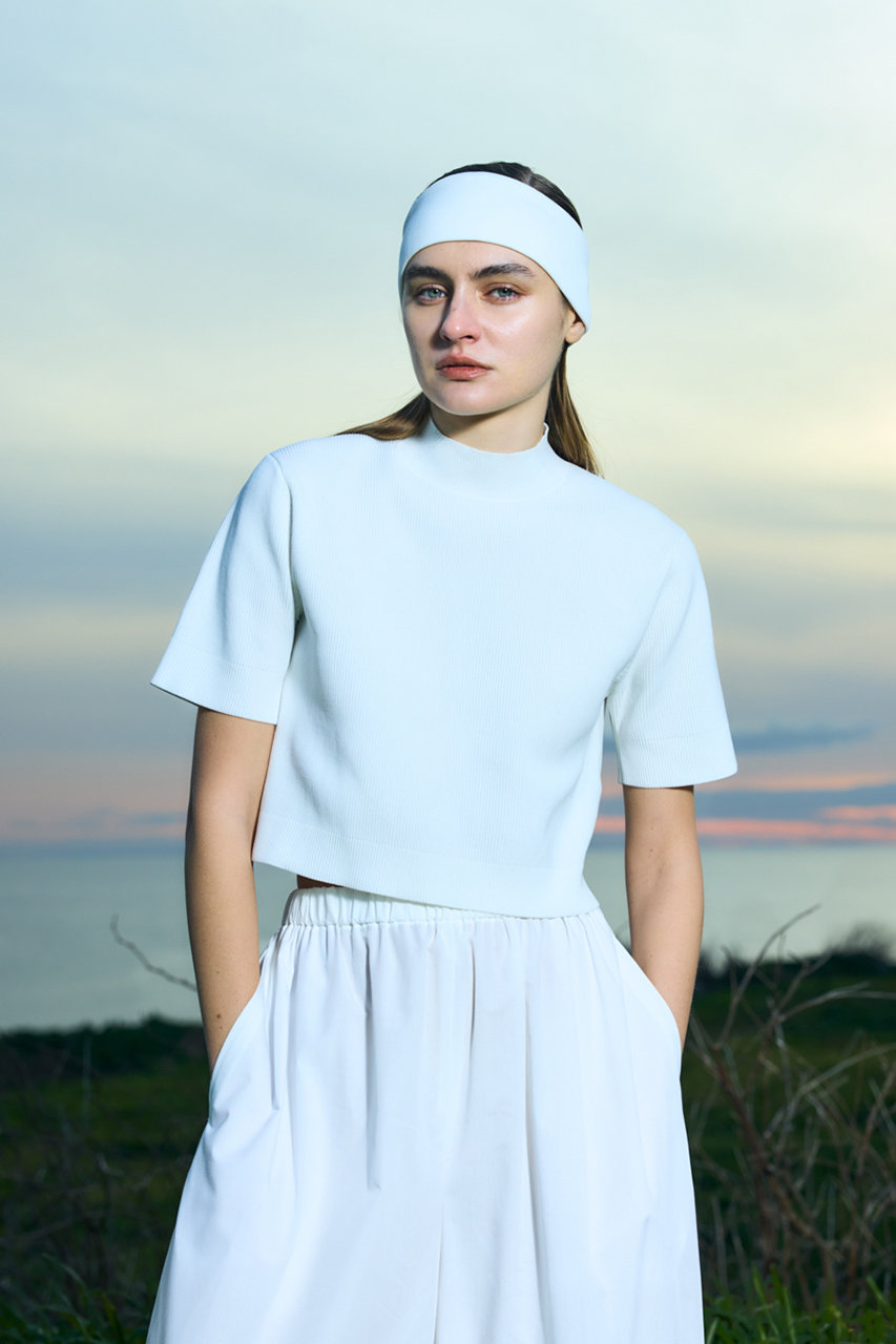 nagonstans(ナゴンスタンス)｜hi-neck cropped pullover/Salt の通販