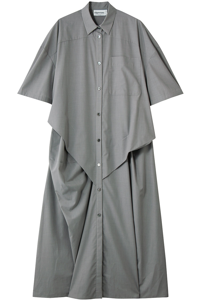 nagonstans PE/Rブロード Wide tuck SH DRESS/シャツドレス (Wolf, M) ナゴンスタンス ELLE SHOP