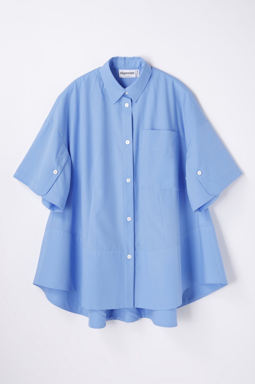 nagonstans TEN/PEポプリン テントラインSH/シャツ (Water, M) ナゴンスタンス ELLE SHOP