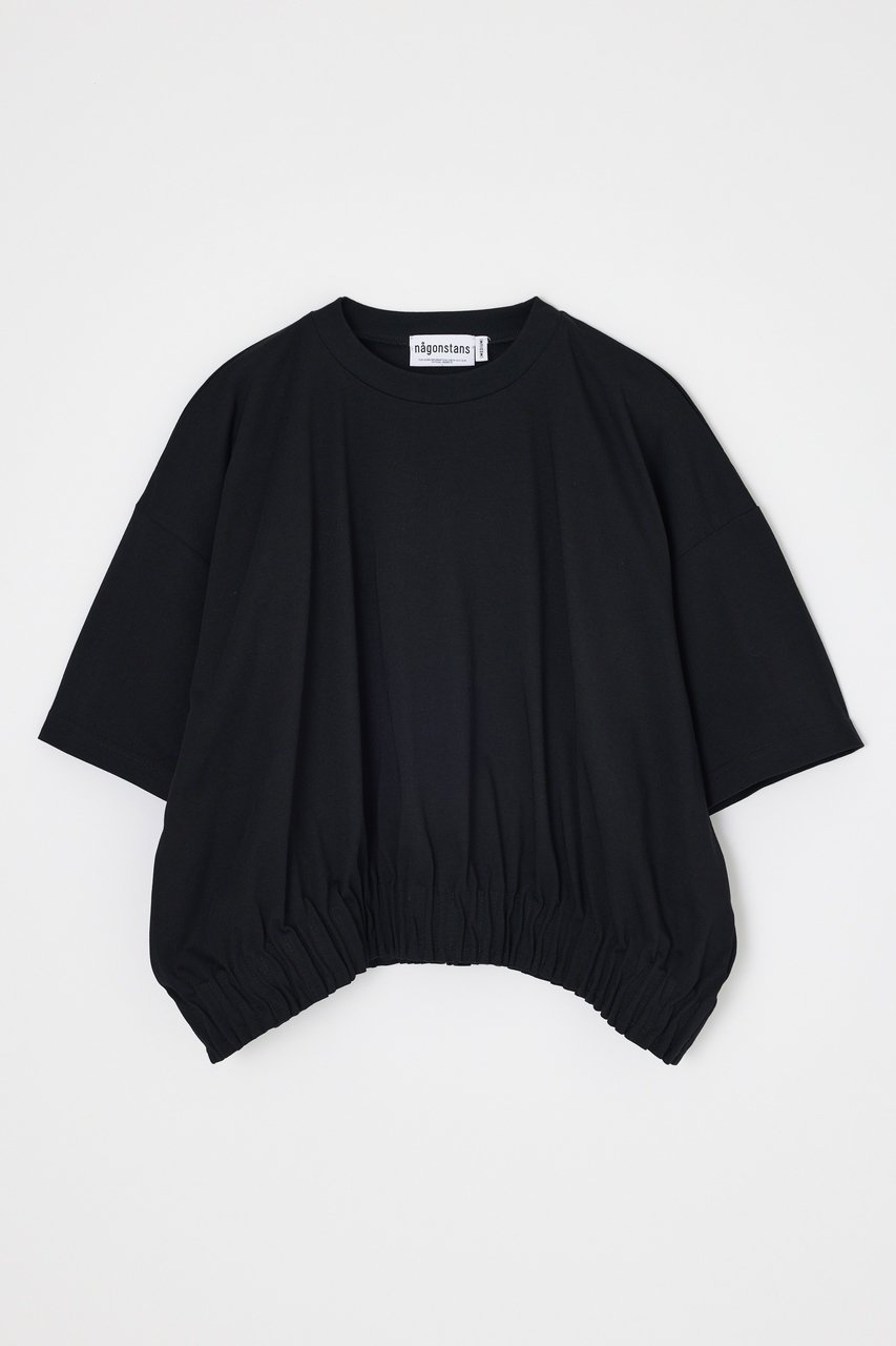 nagonstans T/Cソフト天竺 タックヘム Tシャツ (Black, M) ナゴンスタンス ELLE SHOP