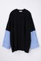 Single jersey エクストラワイドコンビ ロンT ナゴンスタンス/nagonstans Black