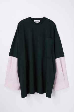 ナゴンスタンス/nagonstansのSingle jersey エクストラワイドコンビ ロンT(110100/110103)