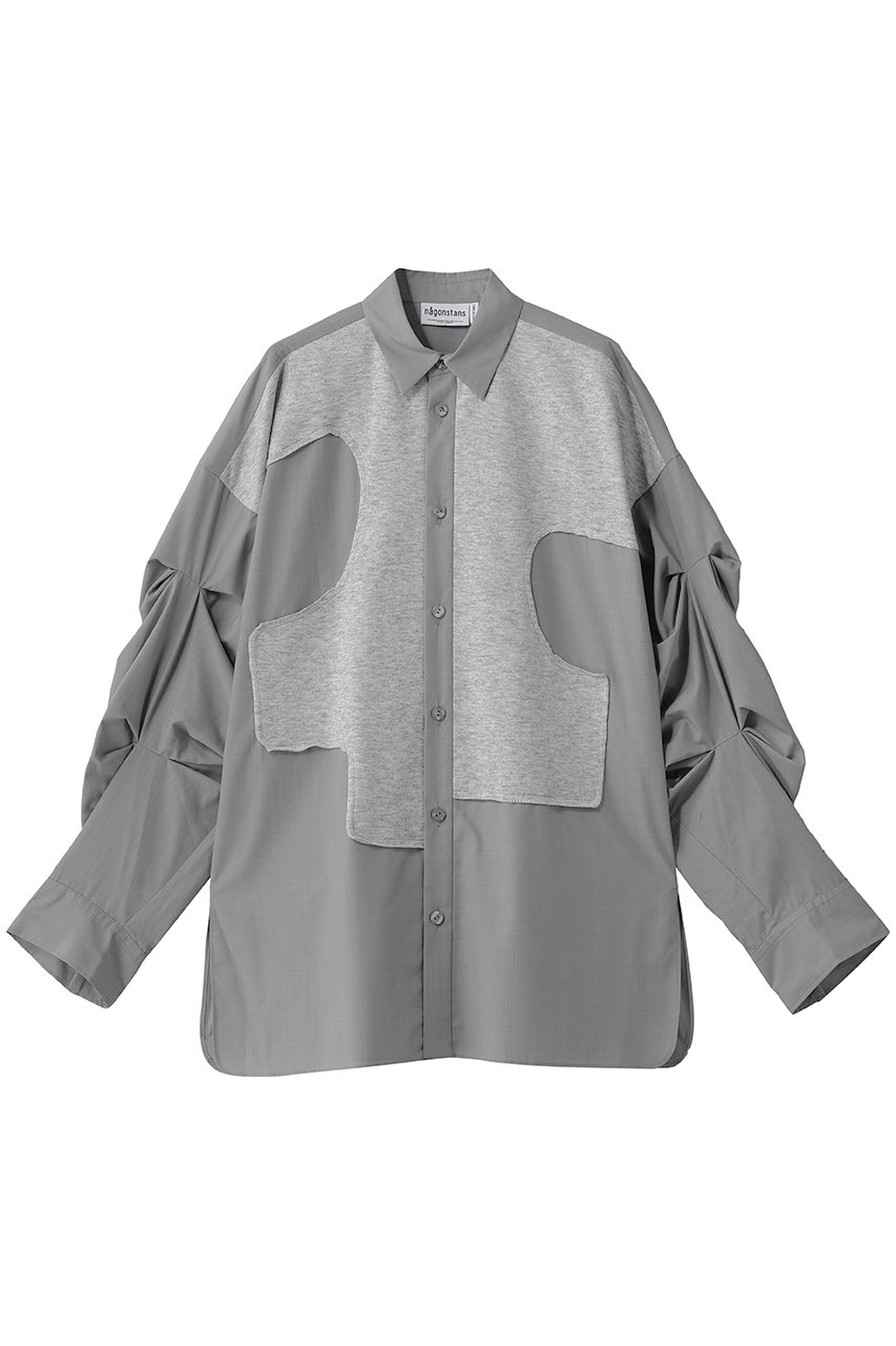 ナゴンスタンス/nagonstansのPE/Rブロード knit Patch SH/シャツ(Cloud/470JA830-0931)