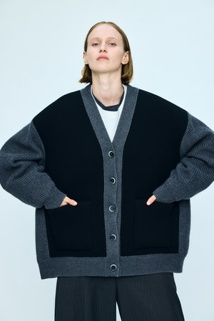 ナゴンスタンス/nagonstansのボンディング×KNIT カーディガン(110300/110303)