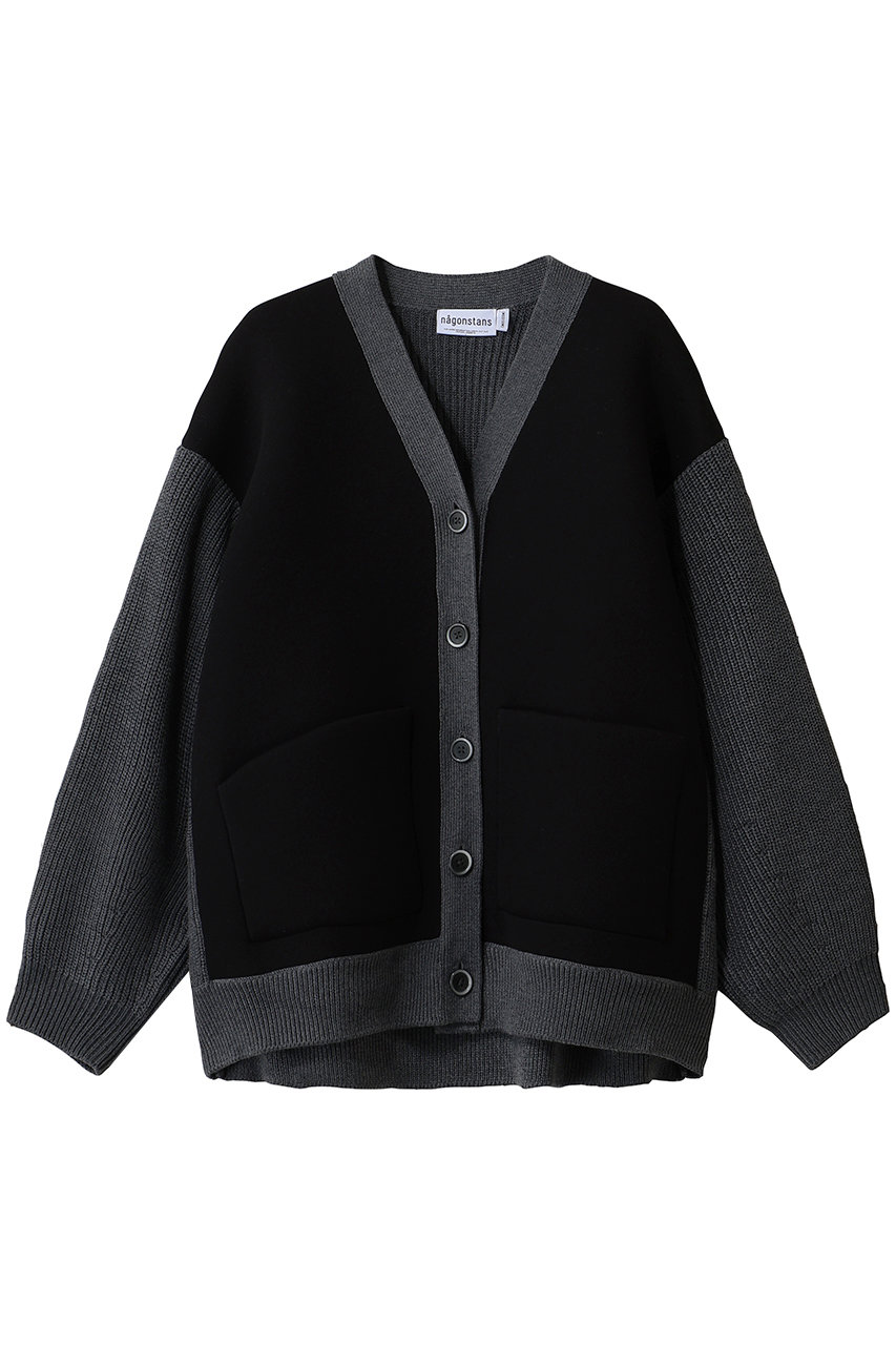 nagonstans ボンディング×KNIT カーディガン (Stone, M) ナゴンスタンス ELLE SHOP