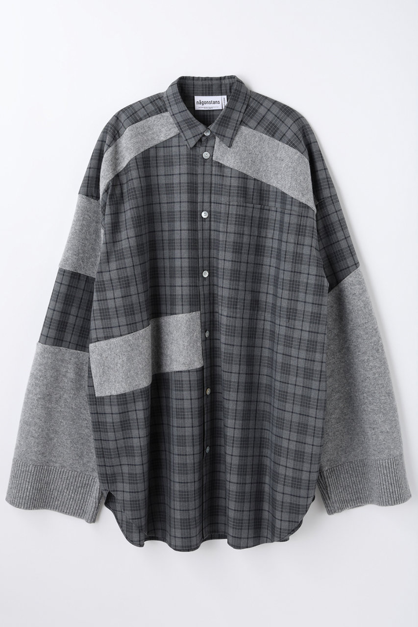 nagonstans ニットコンビシャツ (Stone, M) ナゴンスタンス ELLE SHOP