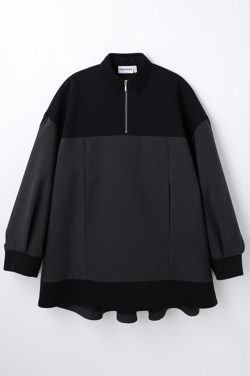 nagonstans T/Rダブルクロス ハーフZipP.O/プルオーバー (Stone, M) ナゴンスタンス ELLE SHOP