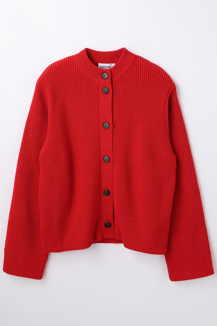nagonstans エルボーパッチ C/D カーディガン (Chili, M) ナゴンスタンス ELLE SHOP
