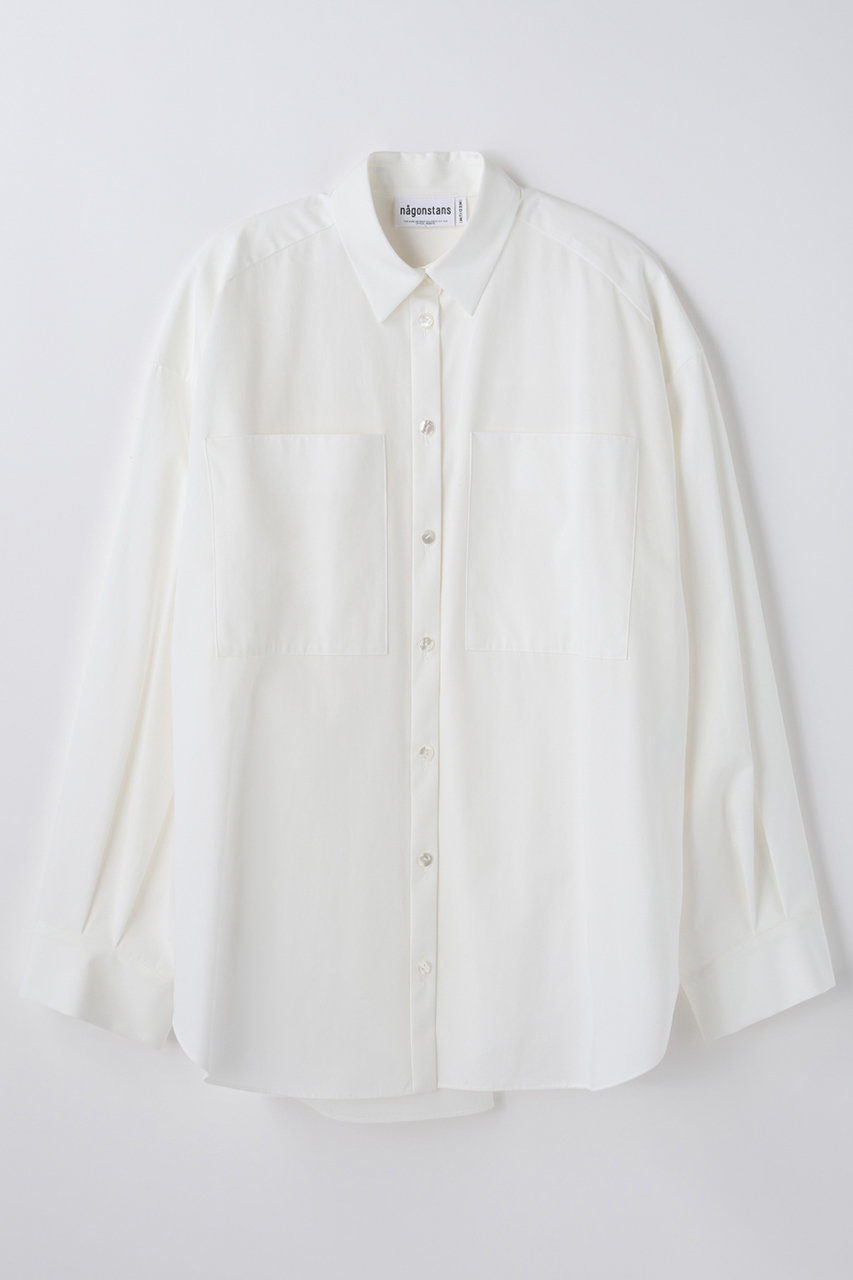 nagonstans ハイカウントウェザー CBドレープSH/シャツ (Salt, M) ナゴンスタンス ELLE SHOP