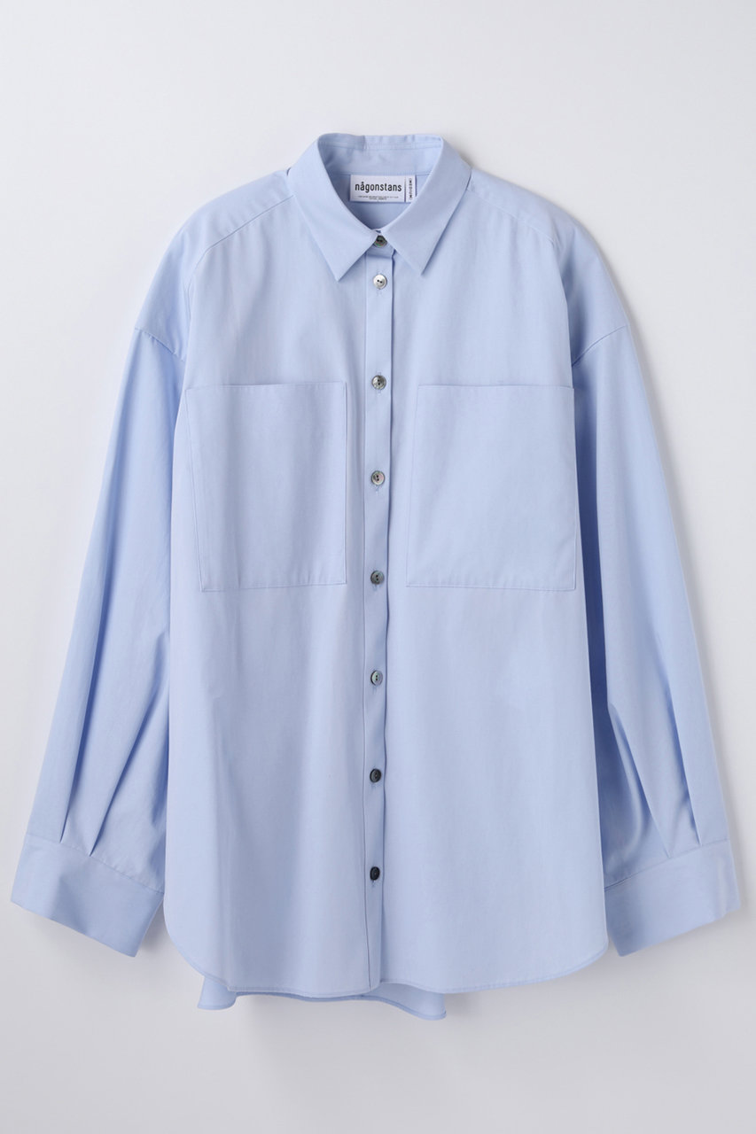 nagonstans ハイカウントウェザー CBドレープSH/シャツ (Water, M) ナゴンスタンス ELLE SHOP