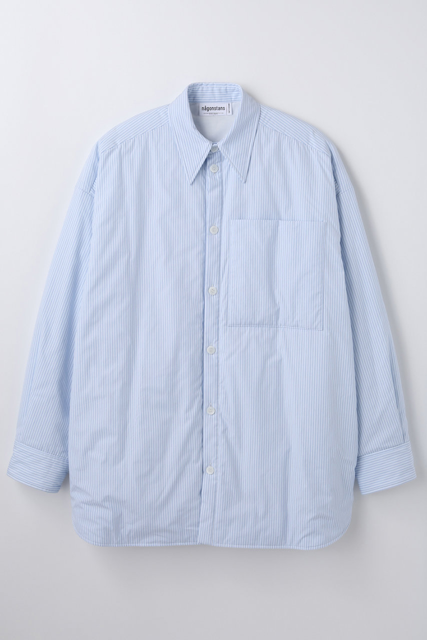 nagonstans ストライプ 中綿 SH/シャツ (Water, M) ナゴンスタンス ELLE SHOP
