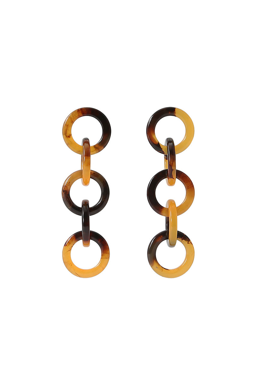 SALE 【50%OFF】 BAEBAE ベベ Acetate Chain ピアス ブラウン