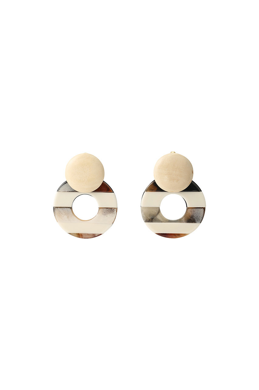 SALE 【50%OFF】 BAEBAE ベベ Garis Circle イヤリング アイボリーマルチ