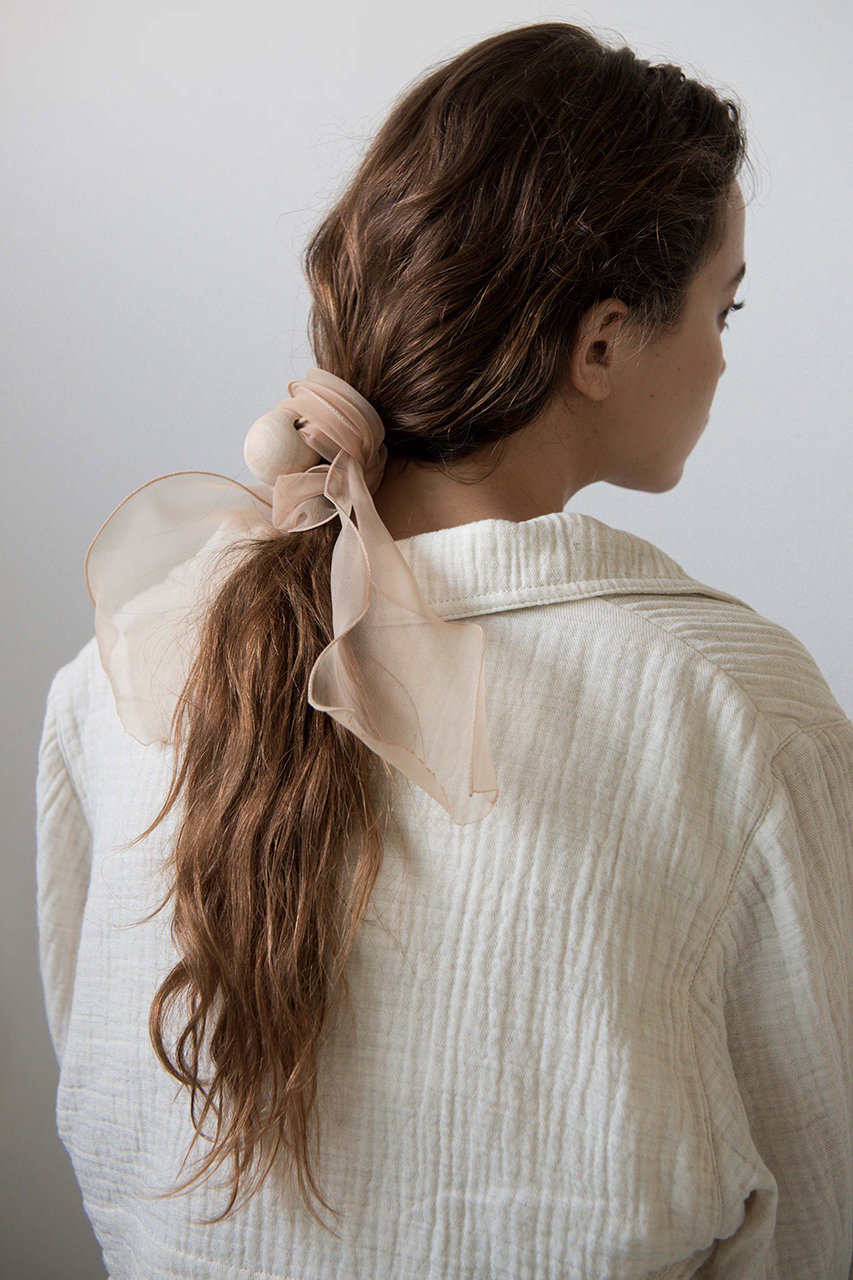 BAEBAE ベベ Wooden ヘアスカーフ ベージュ