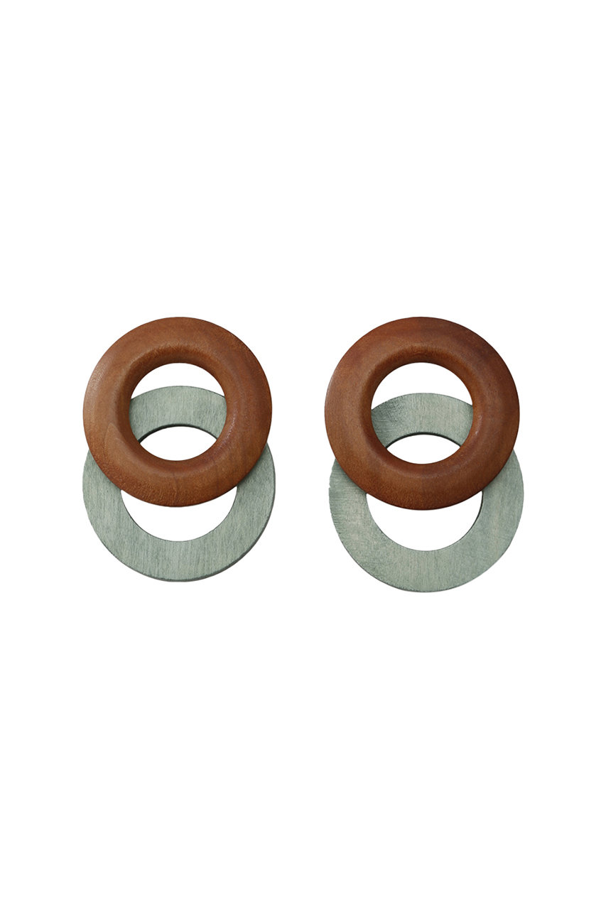 BAEBAE ベベ Double Rings ピアス グリーン