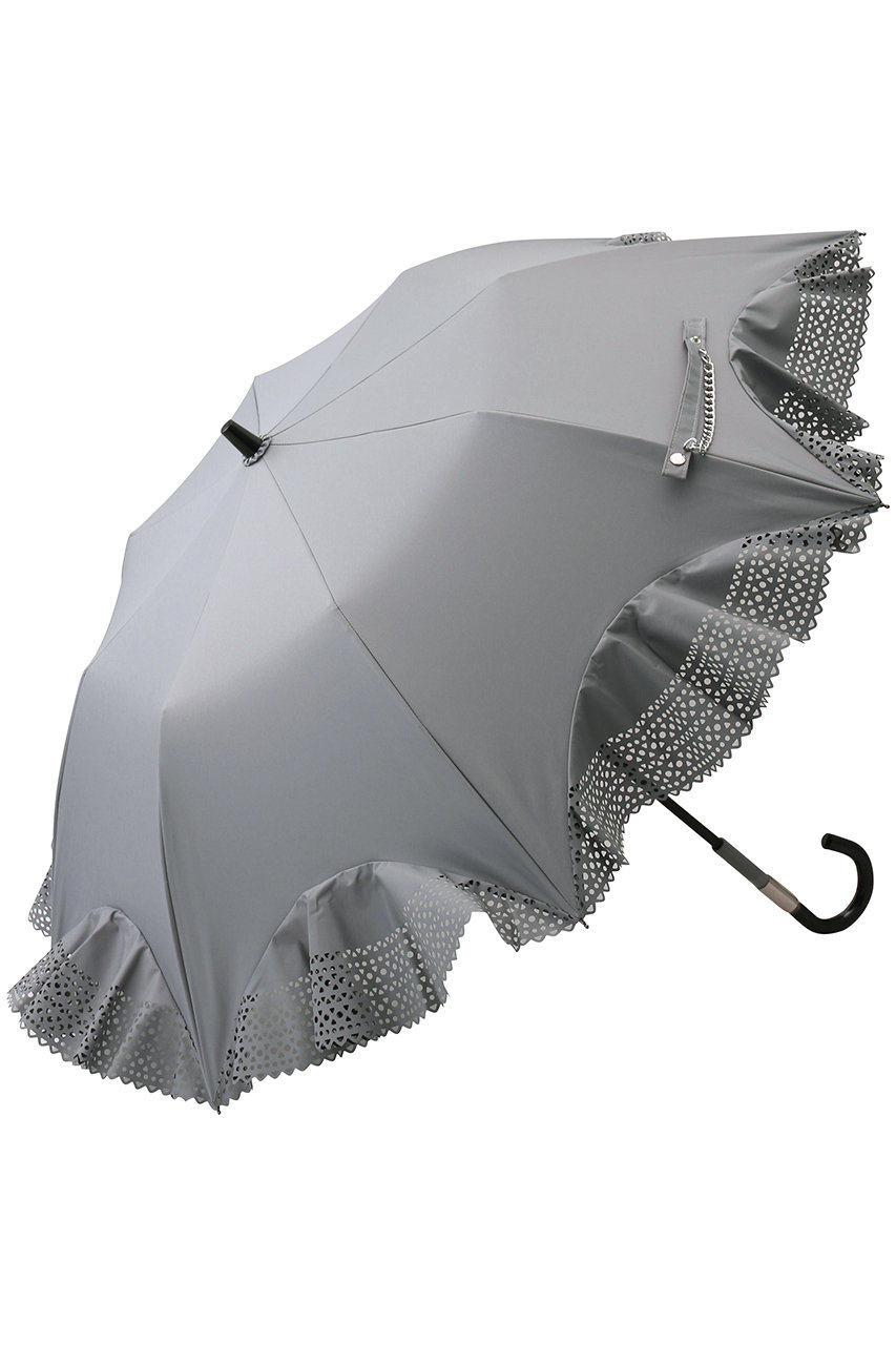 【Sun dress】パンチングフリル 晴雨兼用日傘 2段折りたたみ傘