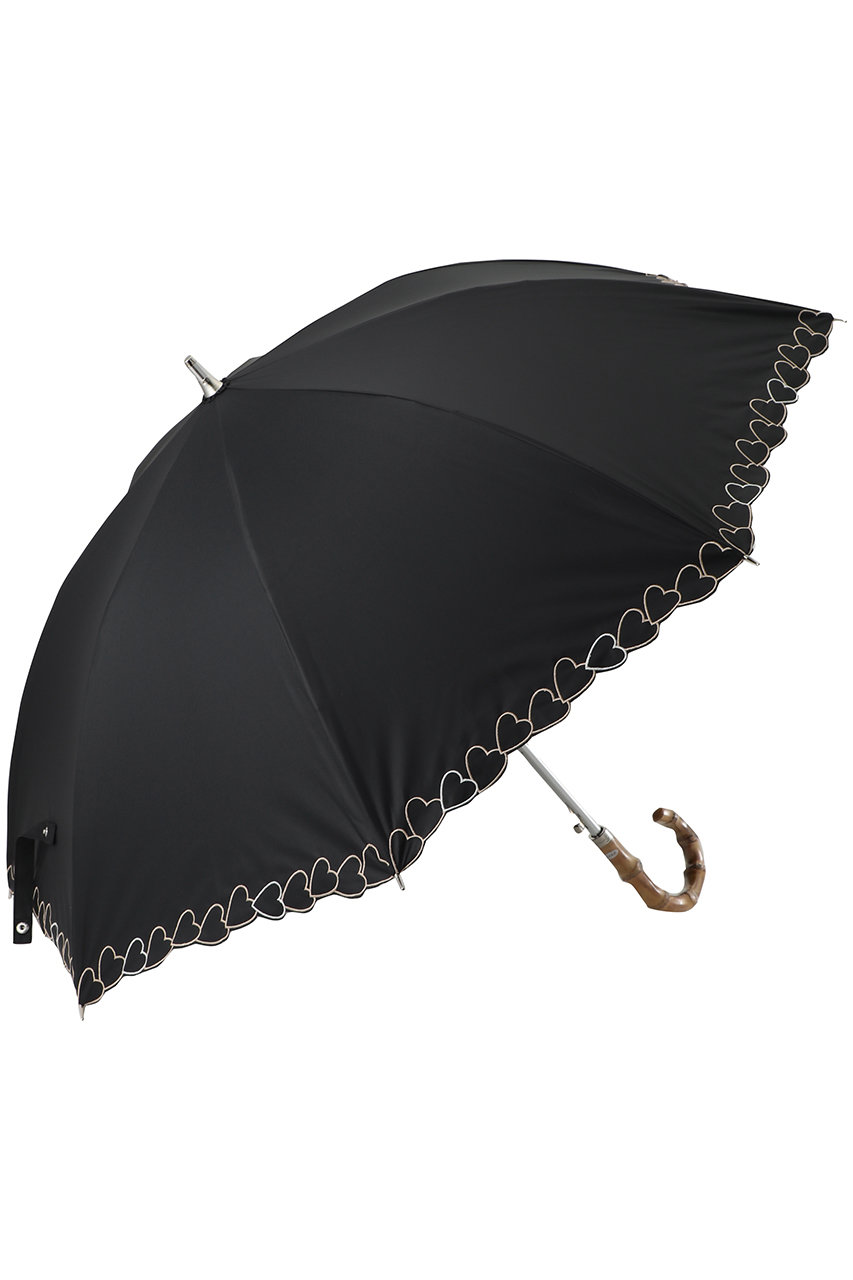 ムーンバット/MOONBATの【Sun dress】【晴雨兼用】ワンタッチ長傘ハートエンブ(ブラック/22-446-12536-06-21)