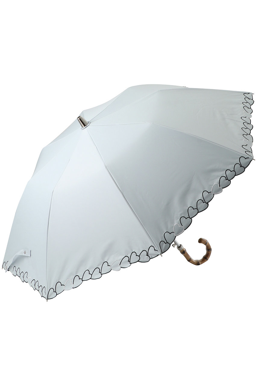 ムーンバット/MOONBATの【Sun dress】【晴雨兼用】ワンタッチ折畳傘ハートエンブ(ライトグレー/22-446-12536-51-21)