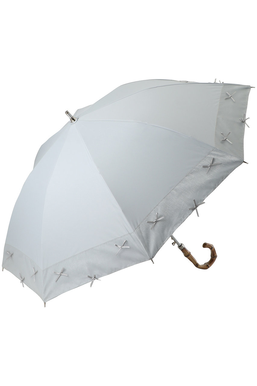 ムーンバット/MOONBATの【Sun dress】【晴雨兼用】ワンタッチ長傘プチリボン(ライトグレー/22-446-12537-06-21)